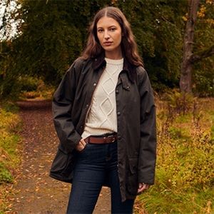 Barbour Beaufort jacket with detachable fur inside vest